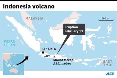 Erupting Indonesian volcano spews ash, lava