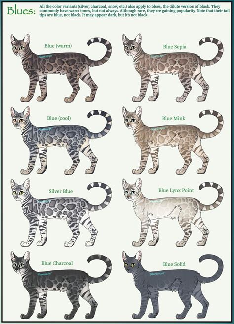 Blue Bengals - Bengal Patterns and Colors chart made by Mambastar on Deviant Art 2022 | Warrior ...