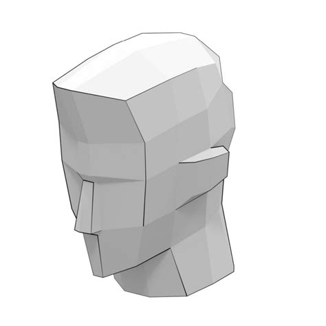 Low Poly Man Head 3D Papercraft | Free Printable Papercraft Templates