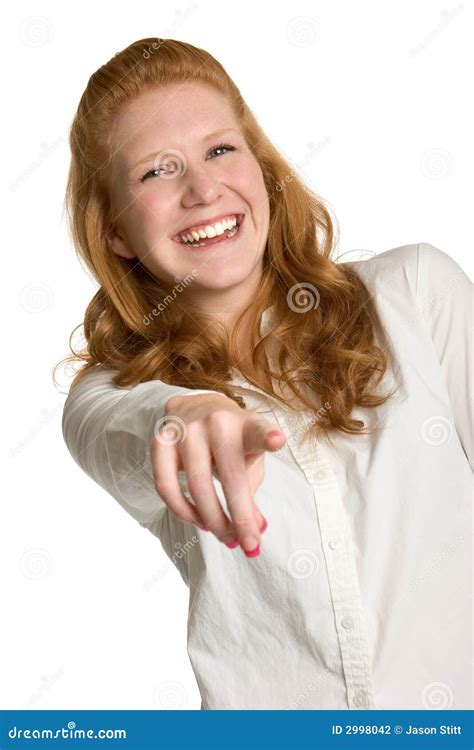 Laughing Woman Pointing stock photo. Image of pointing - 2998042