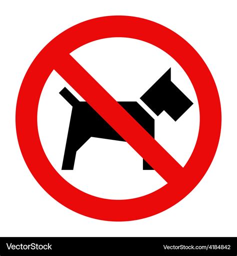 No dogs sign Royalty Free Vector Image - VectorStock