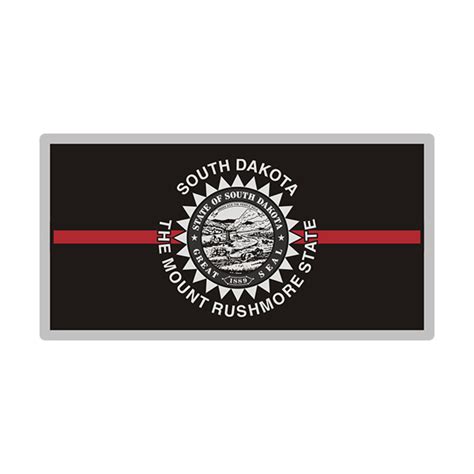 South Dakota Sticker Decal Vinyl Thin Red Line State Flag SD V3 ...