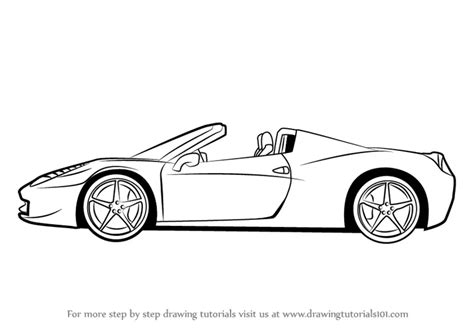 Learn How to Draw a Ferrari (Sports Cars) Step by Step : Drawing Tutorials