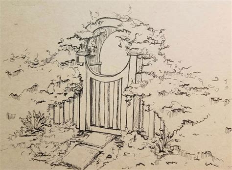 Garden Gate Drawing at GetDrawings | Free download