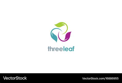 Three color leaf logo Royalty Free Vector Image