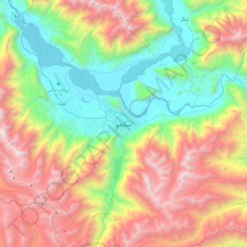 Skardu topographic map, elevation, terrain