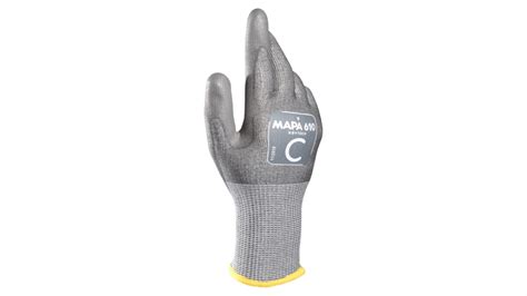 610 7 | Mapa KRYTECH 610 Grey HPPE Cut Resistant Work Gloves, Size 7, Polyurethane Coating | RS