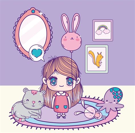 anime girl in the room 2770576 Vector Art at Vecteezy