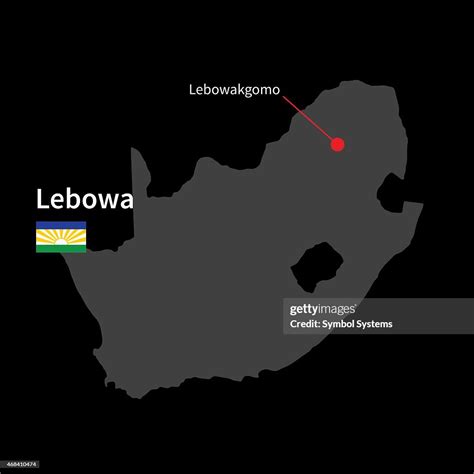 Detailed Map Of Lebowa And Capital City Lebowakgomo With Flag High-Res ...