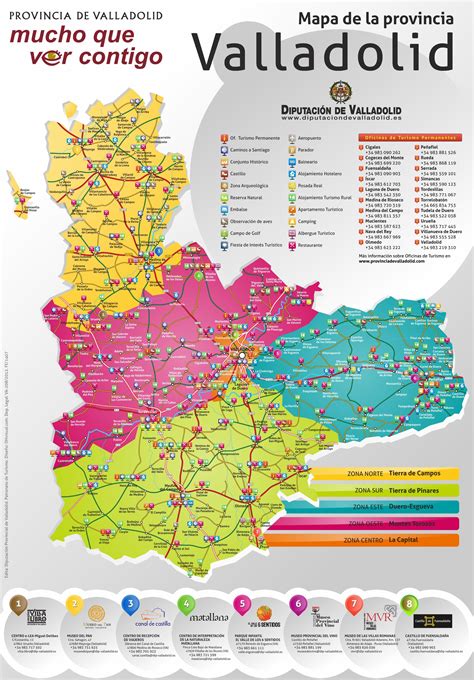 Province of Valladolid tourist map