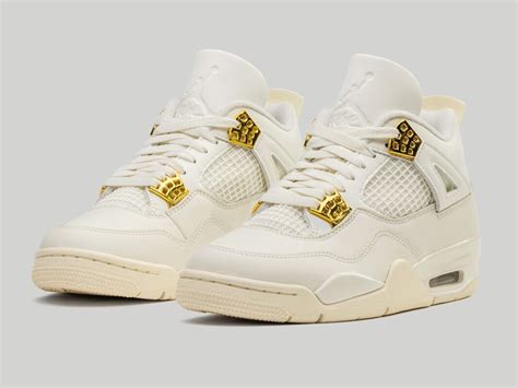 Women's Air Jordan 4 Sail Metallic Gold AQ9129-170