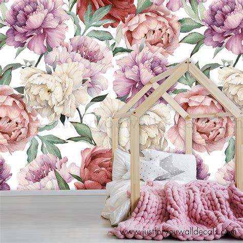 Floral Wallpaper Girls Room Wallpaper Removable Wallpaper - Etsy