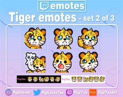 6x Cute Tiger Emotes Pack for Twitch and Discord | Set 2 in 2022 | Cute ...