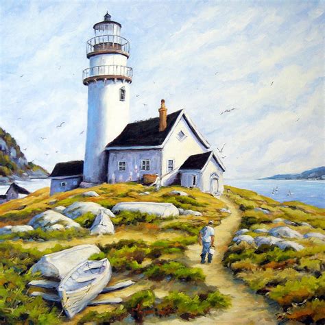 The Lighthouse Keeper Painting by Richard T Pranke - Pixels