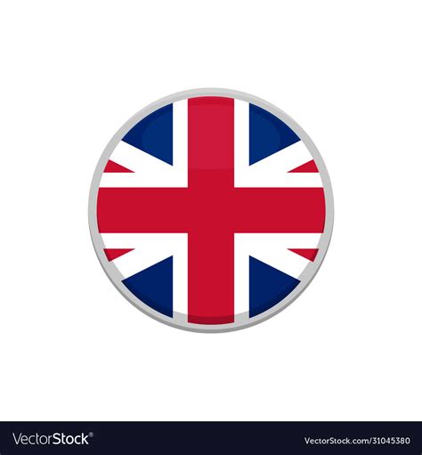 United kingdom flag official flag button icon Vector Image