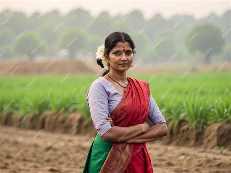 Premium Photo | Indian women farmer in farm field isolated