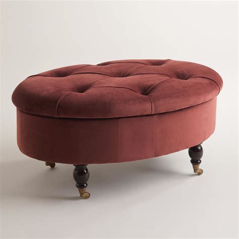 Mulberry Lucille Oval Ottoman - Traditional - Footstools And Ottomans - by Cost Plus World Market