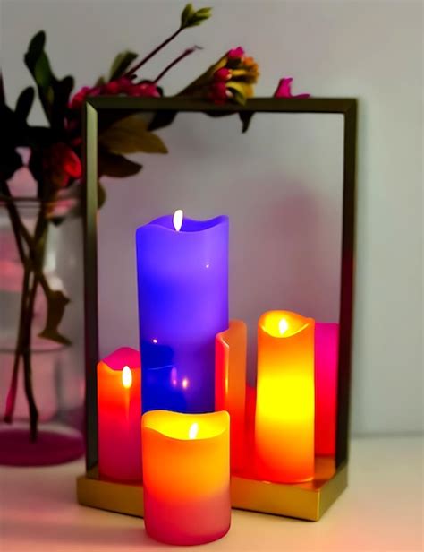 Premium AI Image | colorful candle wallpaper