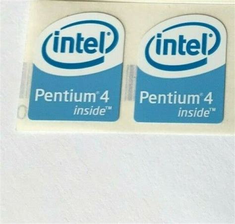 2 Intel Pentium 4 Inside Stickers 19 x 24mm approx Case Badge For PC ...