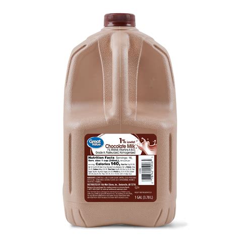 Great Value 1% Low Fat Chocolate Milk, Gallon, 128 fl oz - Walmart.com