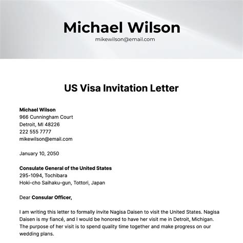 US Visa Invitation Letter Template Edit Online Download, 57% OFF