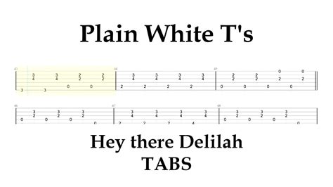 Plain White T's - Hey there Delilah // Guitar TABS - YouTube