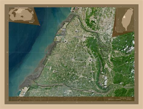 Changhua, Taiwan. Low-res Satellite. Labelled Points of Cities Stock Illustration - Illustration ...