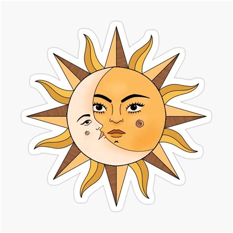 "Sun and Moon Astrology " Sticker for Sale by trajeado14 | Hippie sticker, Surfboard stickers ...