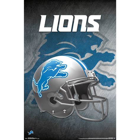 Detroit Lions Helmet 22'' x 34'' Logo Poster - No Size - Walmart.com