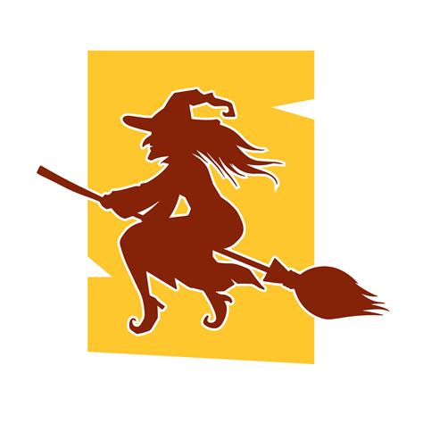 Silhouette of a female witch ride broom 36280232 Vector Art at Vecteezy