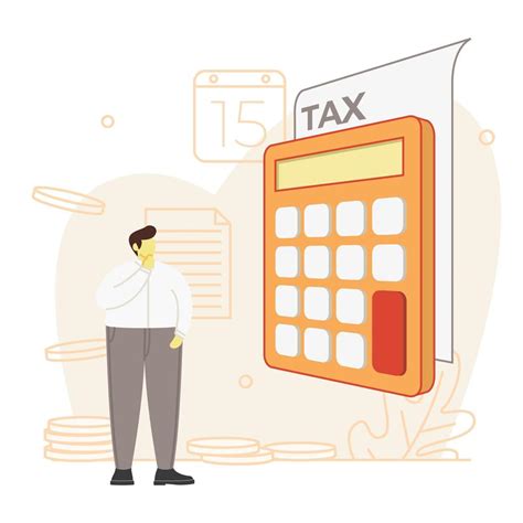 Business Man Calculating for Income Tax 1637279 Vector Art at Vecteezy