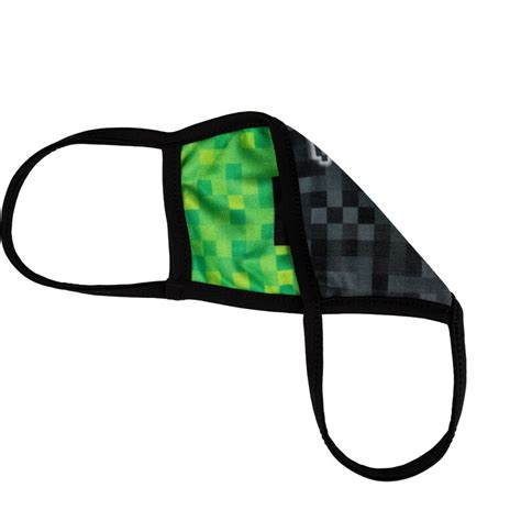 Minecraft Inspired Face Mask Creeper Mask Kids Reversible - Etsy