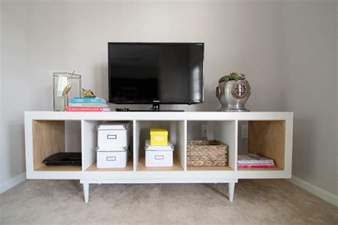 Ikea Expedit TV Stand with Birch Plywood - Dorsey Designs