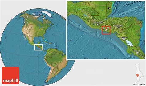 Satellite Location Map of San Salvador