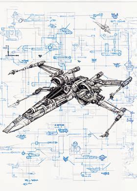 'Xwing Schematic' Poster by Machine Delusions | Displate