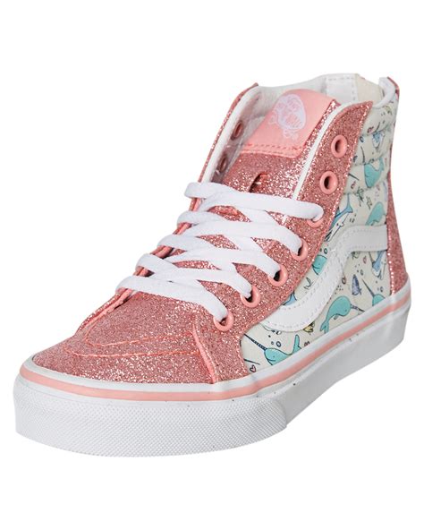 Vans Girls Sk8 Hi Zip Shoe - Youth - Pink Icing | SurfStitch