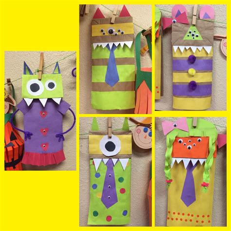 Printable Monster Paper Bag Puppet