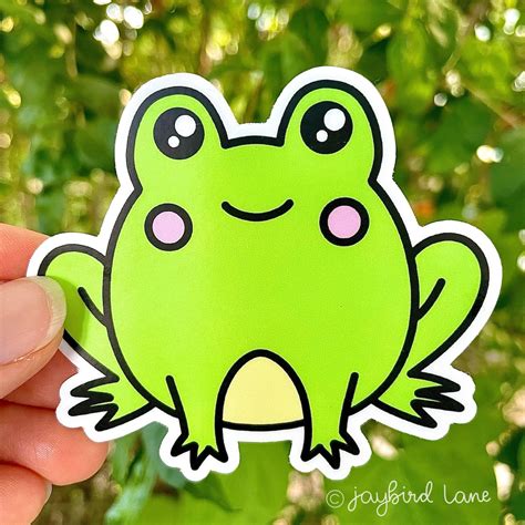 Frog Sticker, Vinyl Sticker, Laptop Sticker, Water Bottle Sticker, Cute ...