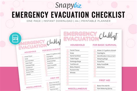 Emergency Evacuation Checklist | Emergency Checklist Printables