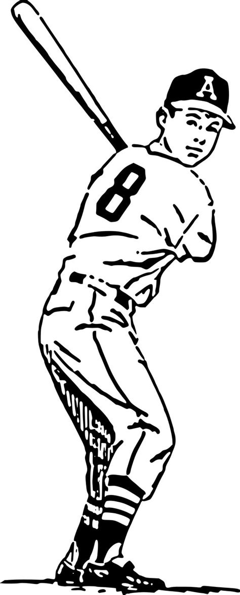 baseball player clipart black and white - Clip Art Library