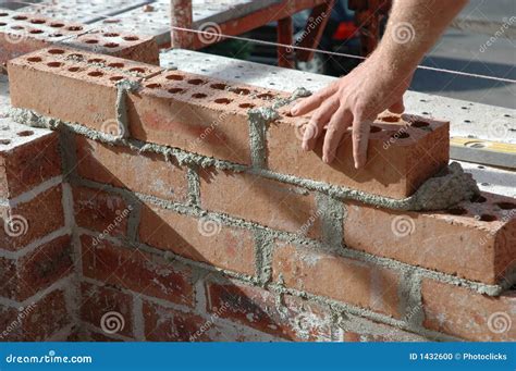 Bricklayer stock photo. Image of mortar, fence, leveler - 1432600