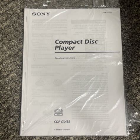 New Sony CDP-CX455 CD Player Owners Manual | eBay