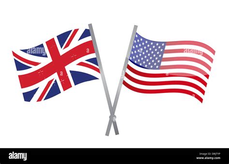 uk and usa flags join together. illustration design over white Stock ...