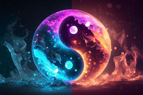 Premium Photo | Illustration of cosmic yin yang concept tao symbol with ...