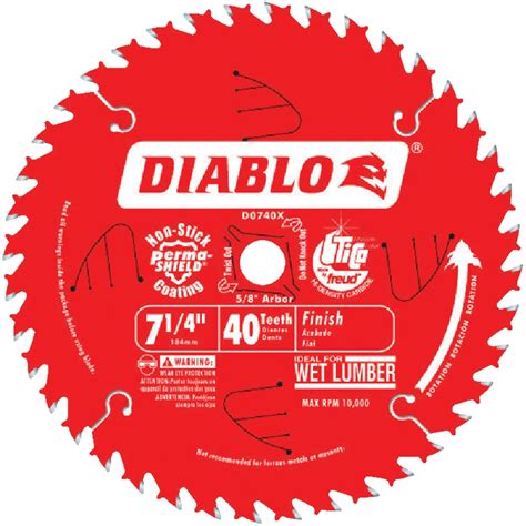 Diablo 7-1/4 In. 40-Tooth Finish Circular Saw Blade – Hemlock Hardware