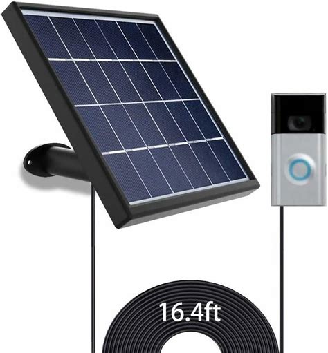 Solar Panel for Ring Video Doorbell 2 Waterproof Charge 5 V 3.2W (Max ...