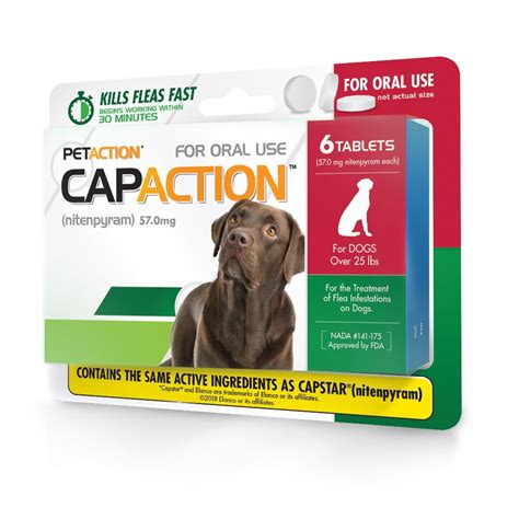 CapAction Fast Acting Flea Treatment for Large Dogs, 6 Tablets - Walmart.com - Walmart.com