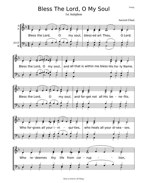 Bless The Lord, O My Soul Close Sheet music for Female, Male (Choral) | Musescore.com