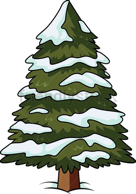 Snow Covered Christmas Tree Clipart