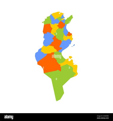 Tunisia political map of administrative divisions - governorates. Blank ...